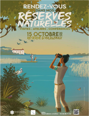 Première affiche illustrée dédiée au RDV #1 dans vos réserves naturelles